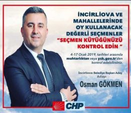 CHP’li Başkan Aday Adayı Gökmen’den Seçmenlere Hatırlatma