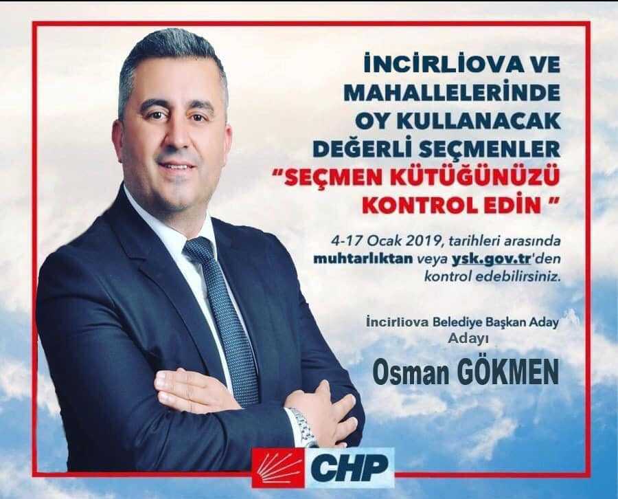 CHP’li Başkan Aday Adayı Gökmen’den Seçmenlere Hatırlatma