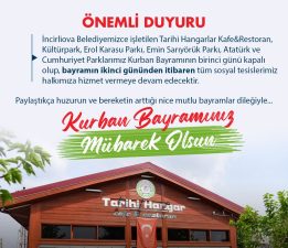 Belediye sosyal tesisleri 2. Gün açık olacak